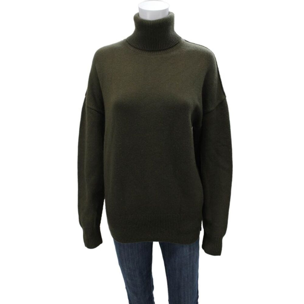 Laurence Bras Women Turtleneck Lambswool Pullover Green Long Sleeve Size 38